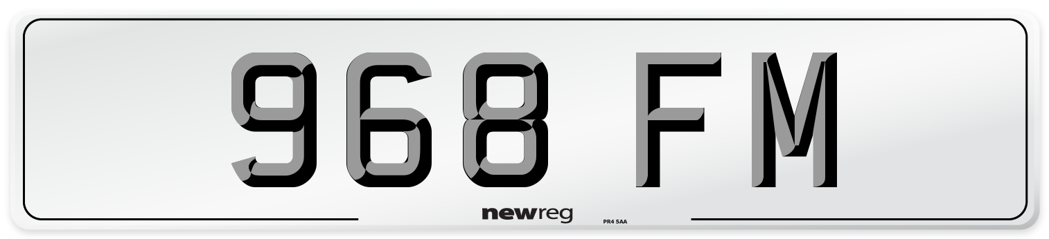 968 FM Number Plate from New Reg